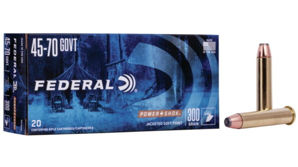 FEDERAL PREMIUM POWER-SHOK .45-70 GOVERNMENT 300 GRAIN JACKETED SOFT POINT 500 ROUNDS