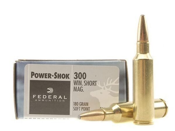 Federal Power-Shok Ammunition 300 Winchester Short Magnum (WSM) 180 Grain Soft Point 500 rounds
