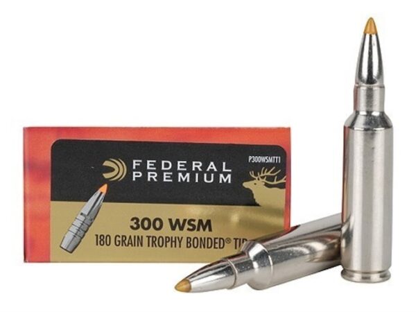 Federal Premium Ammunition 300 Winchester Short Magnum (WSM) 180 Grain Trophy Bonded Tip 500 rounds